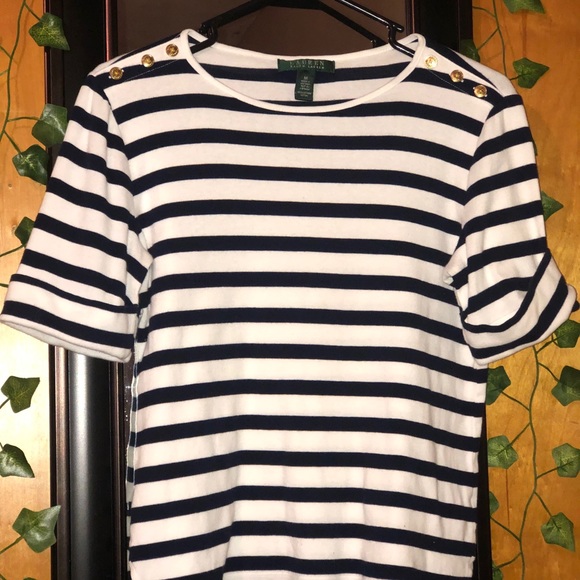 Lauren Ralph Lauren women’s striped black & white - Picture 2 of 4